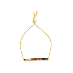 Autumn Style Gold Zirconia Bracelet&bangle Women's Rainbow Shell Bracelet Luxury Adjustable heart eye snake chain Bracelet