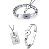 Titanium Puzzle Couple Heart Lock Key Couple Bracelet Necklace Lover