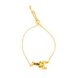 Autumn Style Gold Zirconia Bracelet&bangle Women's Rainbow Shell Bracelet Luxury Adjustable heart eye snake chain Bracelet
