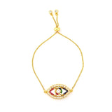 Autumn Style Gold Zirconia Bracelet&bangle Women's Rainbow Shell Bracelet Luxury Adjustable heart eye snake chain Bracelet